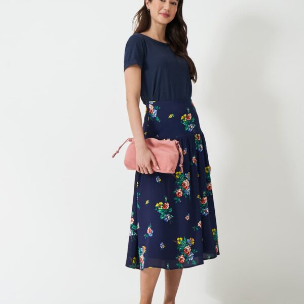 Crew Clothing Women's Floral Pleated Midi A-Line Skirt - 12 - Purple Mix, Purple Mix