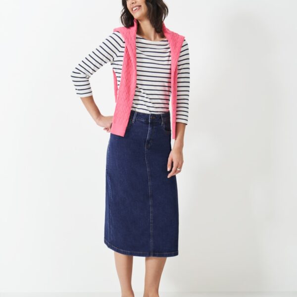 Crew Clothing Women's Denim Midi Skirt - 10, Denim