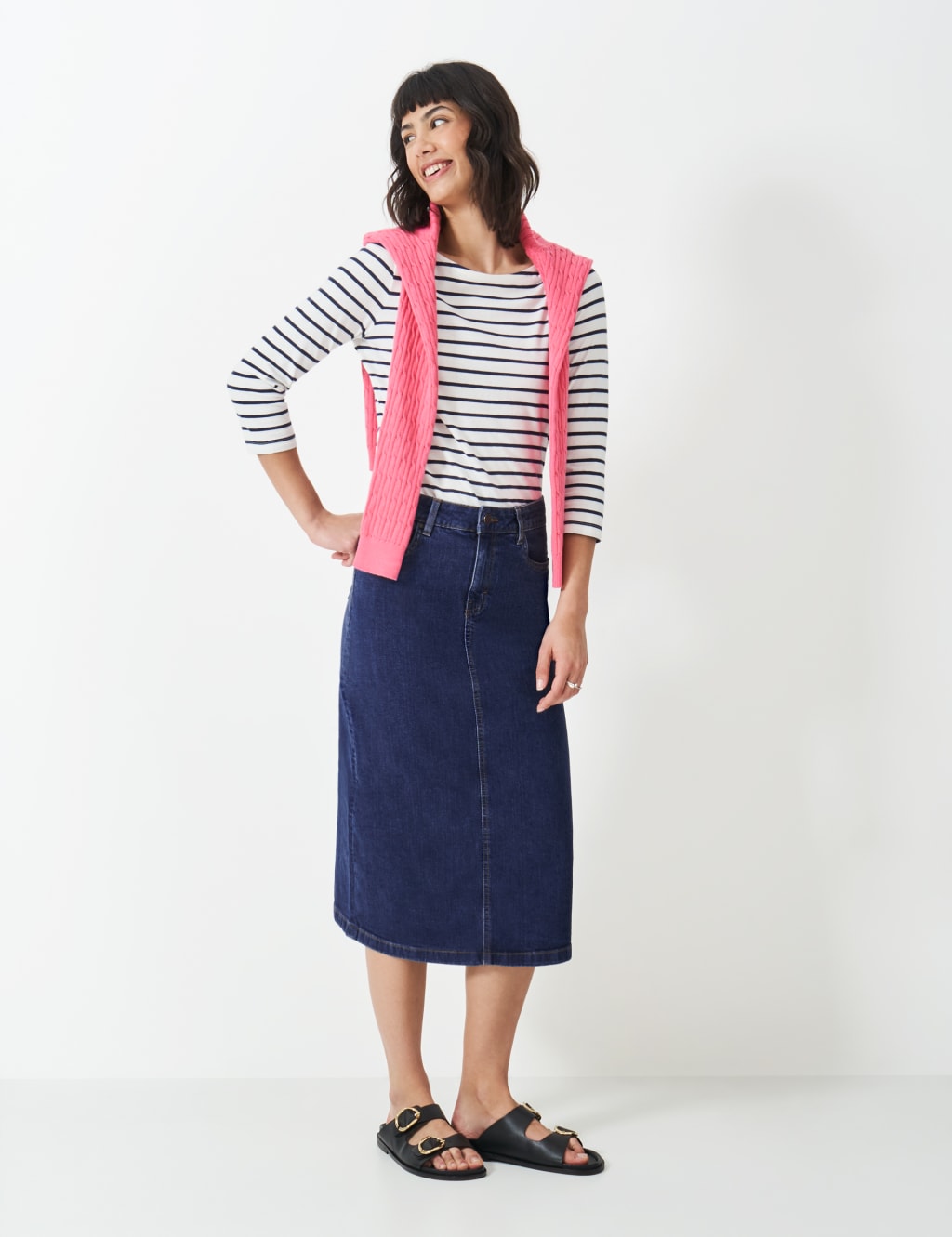 Crew Clothing Women's Denim Midi Skirt - 10, Denim