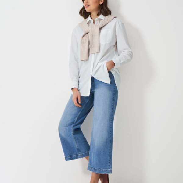 Crew Clothing Women's Pure Cotton Striped Relaxed Shirt - 12 - White Mix, White Mix