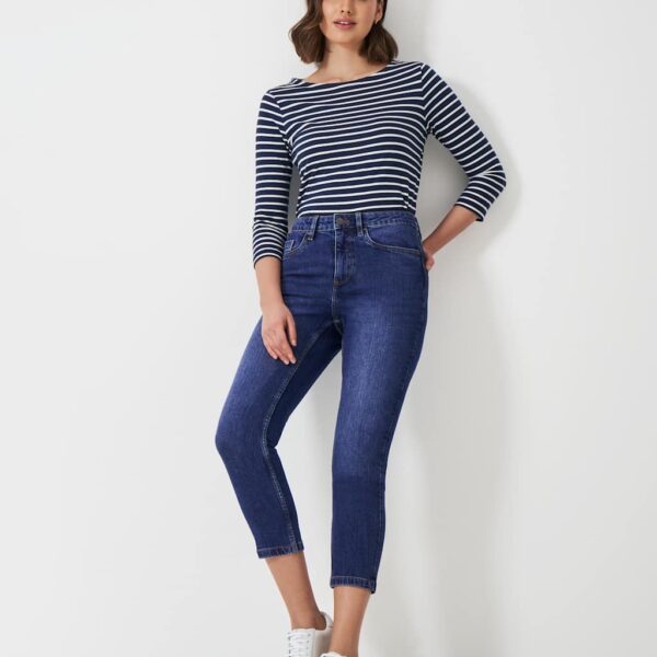 Crew Clothing Women's Mid Rise Skinny Cropped Jeans - 12 - Medium Blue, Medium Blue