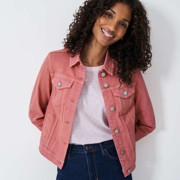 Crew Clothing Women's Denim Jacket with Stretch - 10 - Light Pink, Light Pink