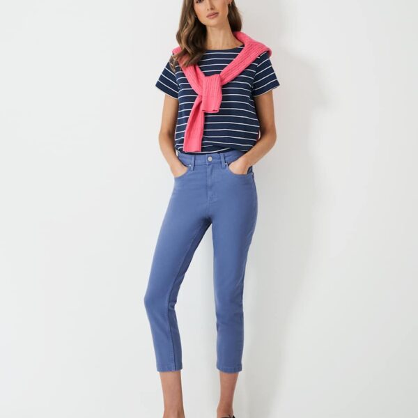 Crew Clothing Women's High Waisted Skinny Cropped Jeans - 12 - Blue, Blue,Pink,White,Beige