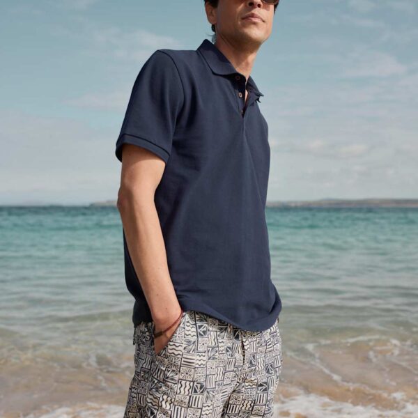 Seasalt Cornwall Men's Pocketed Printed Swim Shorts - Navy Mix, Navy Mix