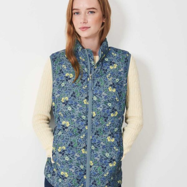 Crew Clothing Women's Floral Lightweight Gilet - 12 - Blue Mix, Blue Mix