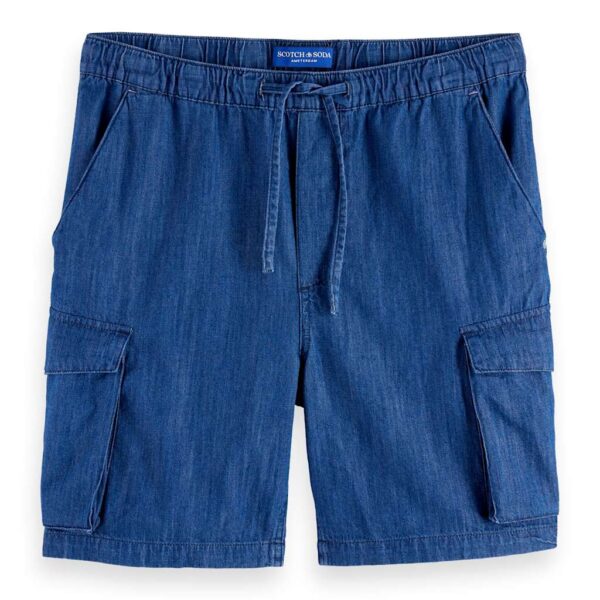 Scotch & Soda Men's Denim Elasticated Waist Utility Shorts - 34 - Navy, Navy