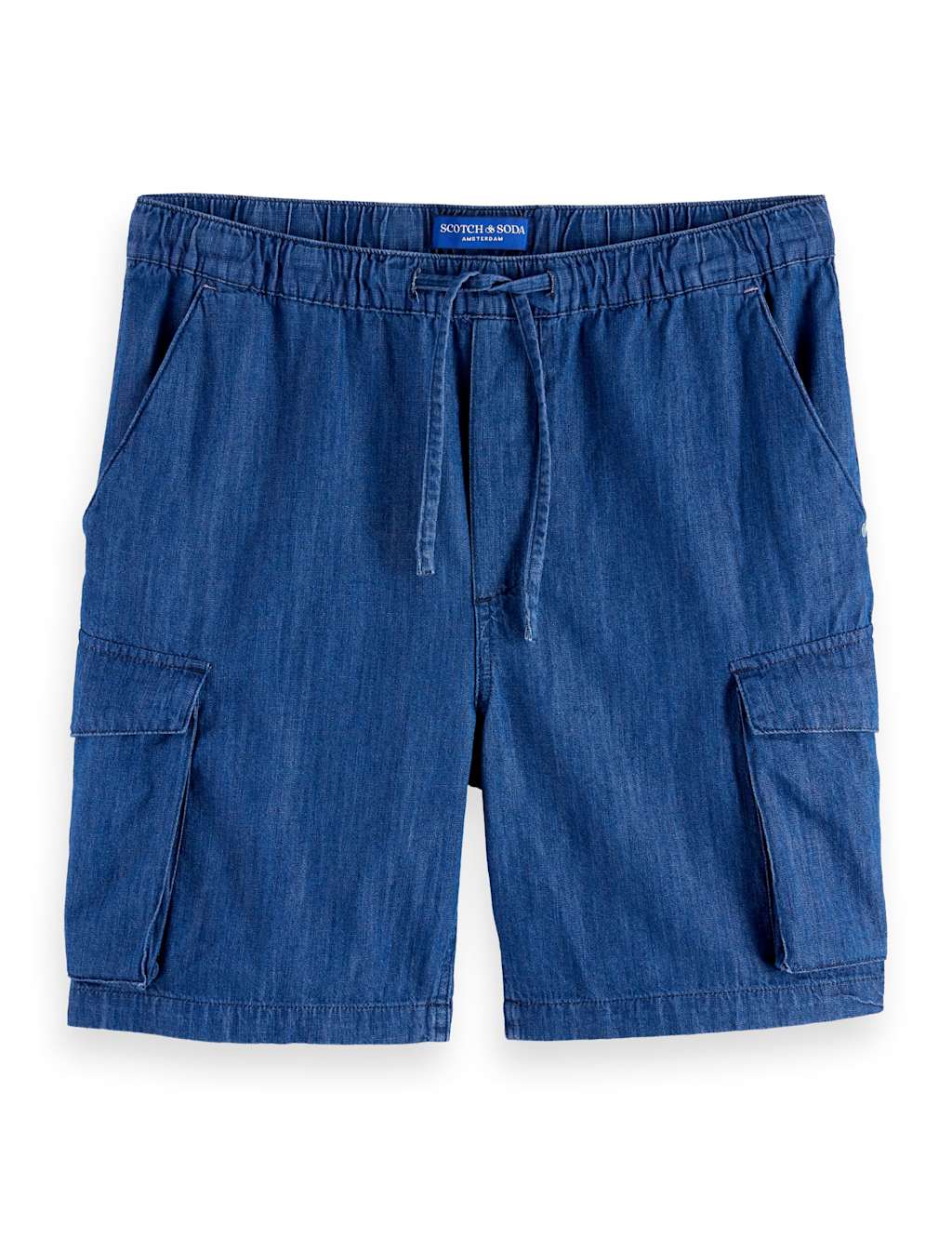 Scotch & Soda Men's Denim Elasticated Waist Utility Shorts - 34 - Navy, Navy