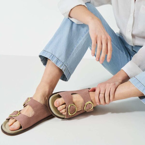 Crew Clothing Women's Suede Buckle Flat Sandals - 39 - Soft Pink, Soft Pink