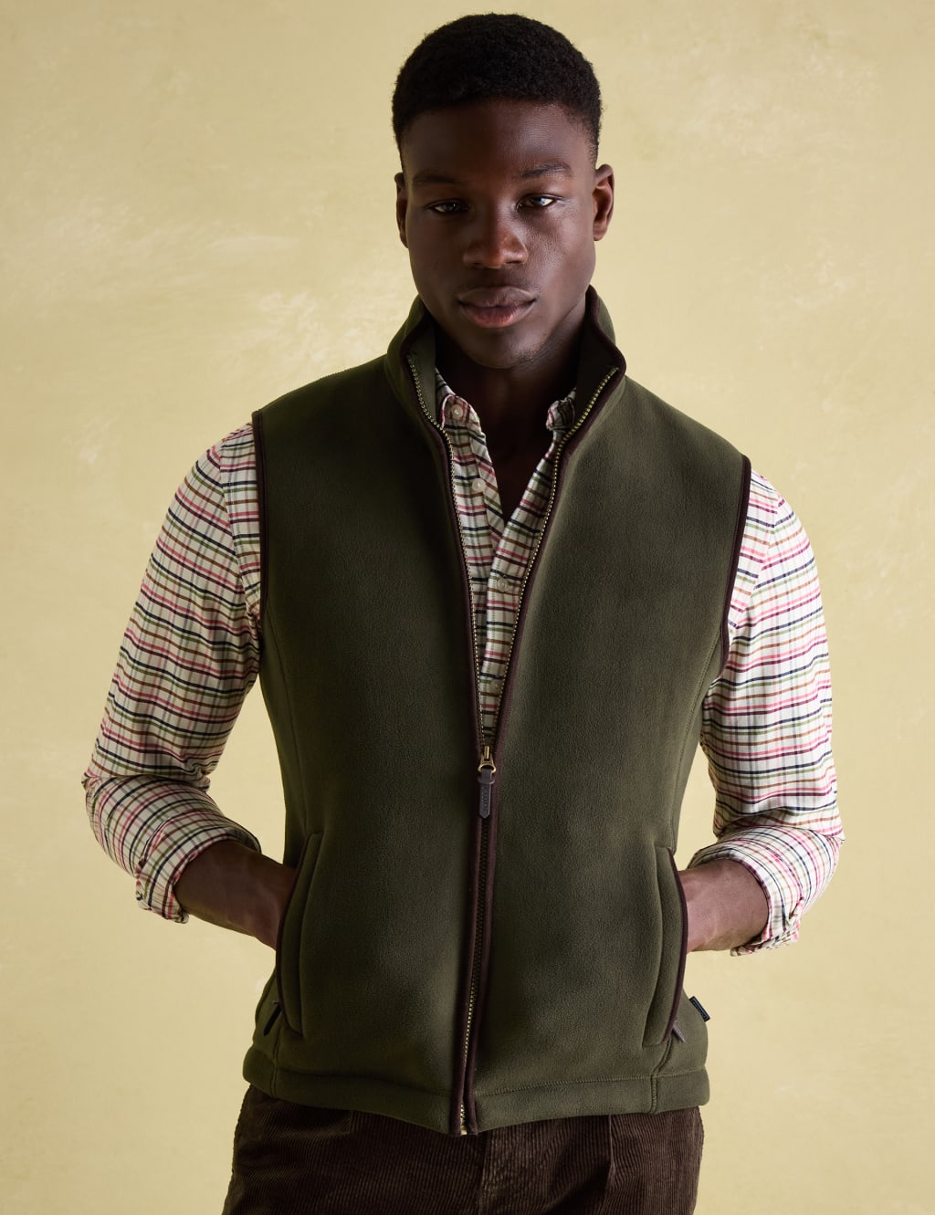 Joules Men's Fleece Gilet - XXXL - Green, Green,Navy