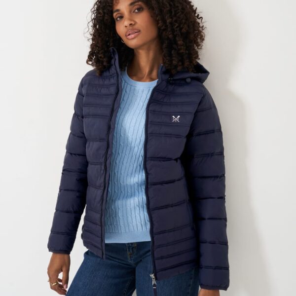 Crew Clothing Women's Lightweight Padded Hooded Jacket - 12 - Navy, Navy