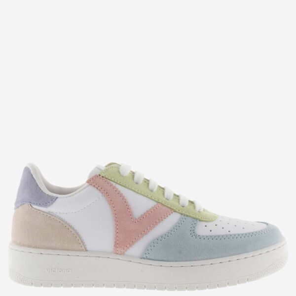 Victoria Women's Madrid Multi Leather Trainers - 5 - Pastel Mix, Pastel Mix