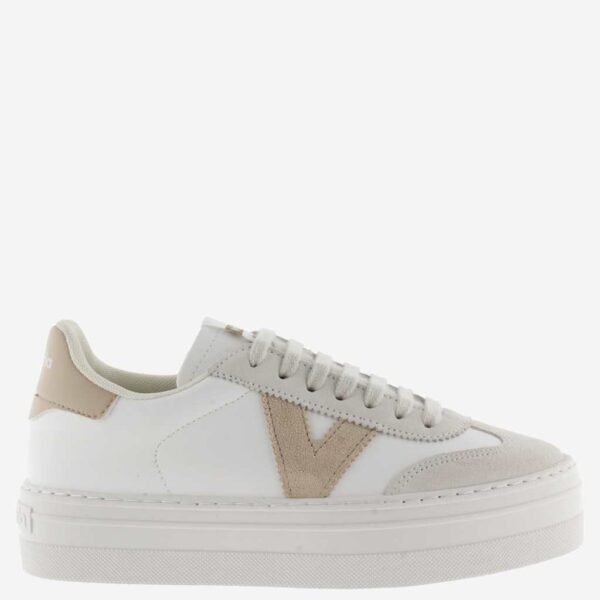 Victoria Women's Barcelona Ciclista Leather Platform Trainers - 7 - Cream Mix, Cream Mix