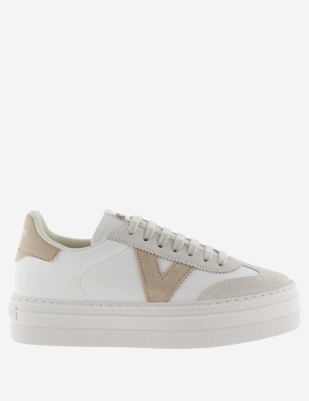 Victoria Women's Barcelona Ciclista Leather Platform Trainers - 7 - Cream Mix, Cream Mix