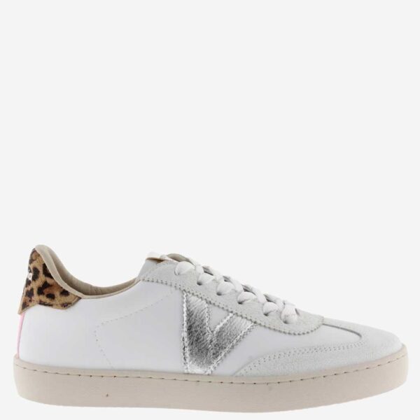 Victoria Women's Berlin Metallic Leather Trainers - 5 - White Mix, White Mix