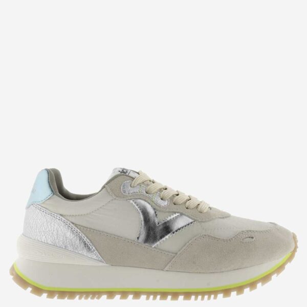 Victoria Women's Viento Nylon Leather Trainers - 5 - Beige Mix, Beige Mix