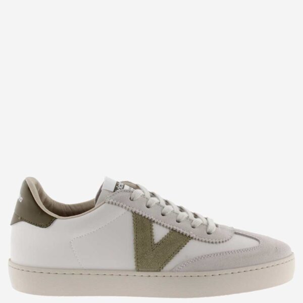 Victoria Women's Berlin Ciclista Leather Trainers - 7 - Khaki Mix, Khaki Mix,Grey Mix