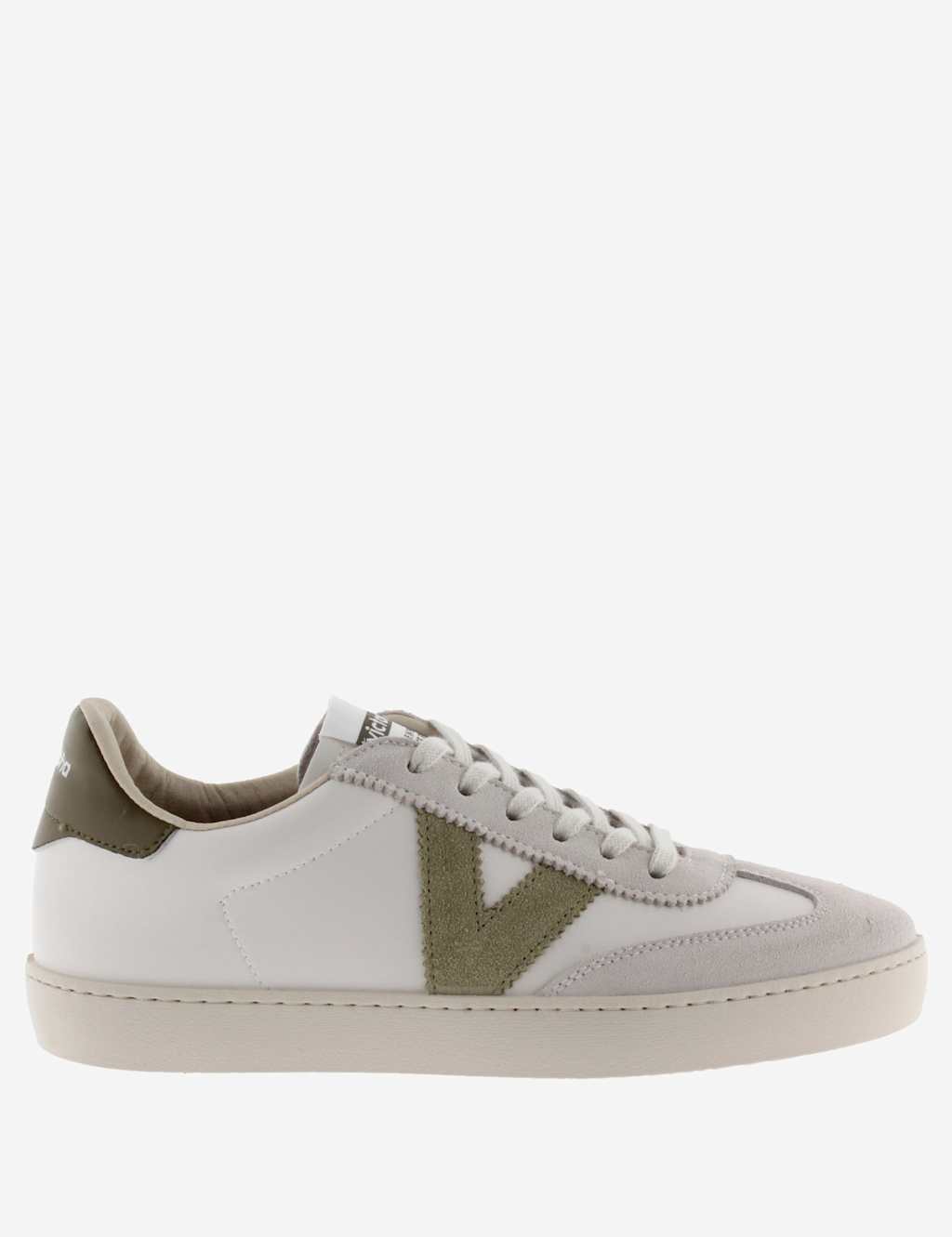 Victoria Women's Berlin Ciclista Leather Trainers - 7 - Khaki Mix, Khaki Mix,Grey Mix