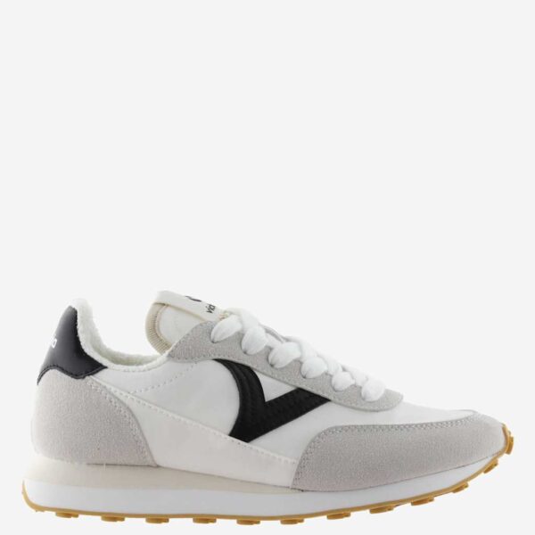 Victoria Women's Astro Nylon Leather Trainers - 5 - White/Black, White/Black,Navy,Multi