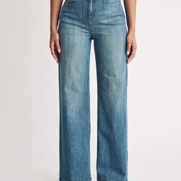 Nobody's Child Women's High Waisted Wide Leg Jeans - 12REG - Blue, Blue