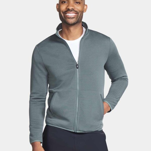 Skechers Men's The Hoodless Hoodie Ottoman Zip Up Jacket - Dark Green, Dark Green