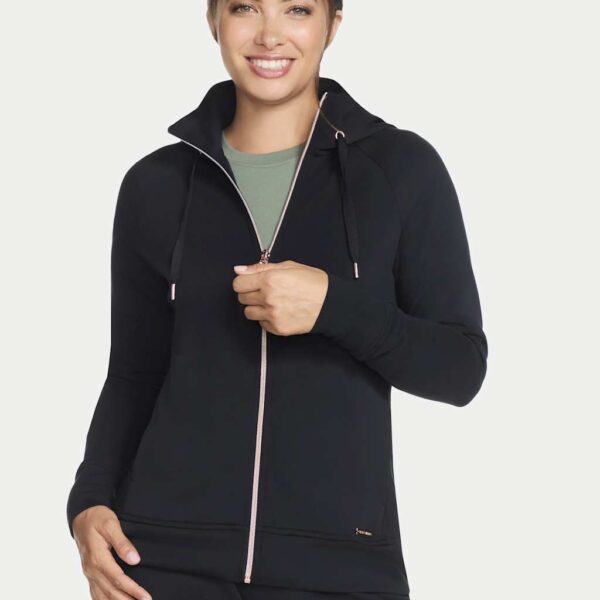 Skechers Women's Skechluxe Hooded Jacket - M - Black, Natural,Black