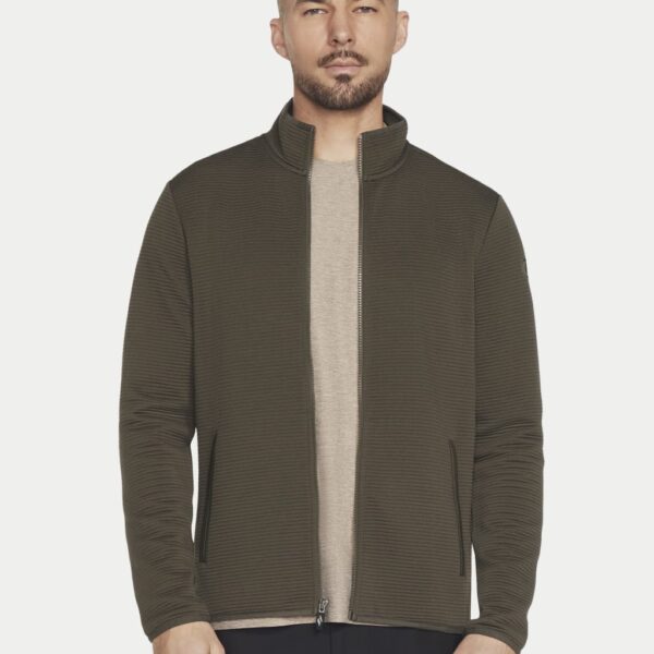 Skechers Men's The Hoodless Hoodie Ottoman Jacket - Dark Khaki, Dark Khaki