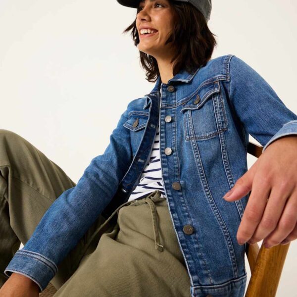 Fatface Women's Denim Jacket - 10 - Blue Denim, Green,Yellow,Blue Denim,Pink,Red