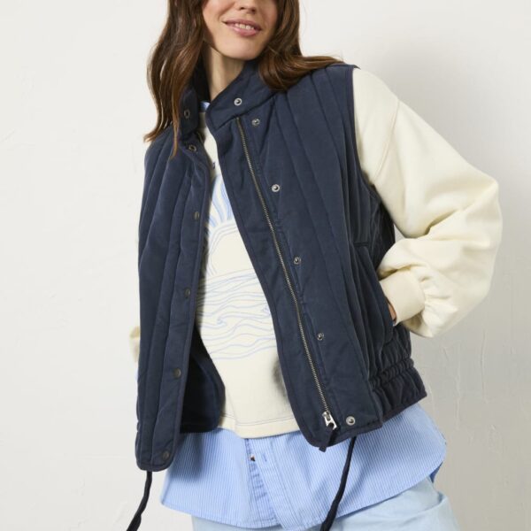 Fatface Women's Modal Quilted High Neck Gilet - 14 - Navy, Navy