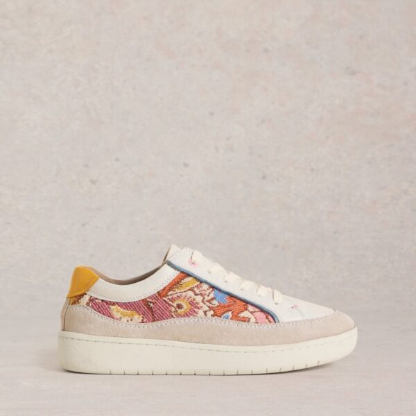 White Stuff Women's Leather Colour Block Flatform Trainers - 5 - White Mix, White Mix