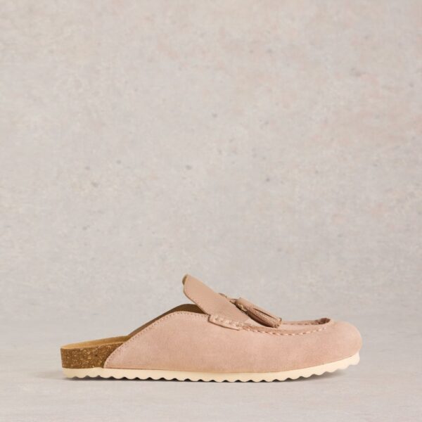 White Stuff Women's Suede Tassel Slip On Footbed Mules - 6 - Pink, Green,Pink