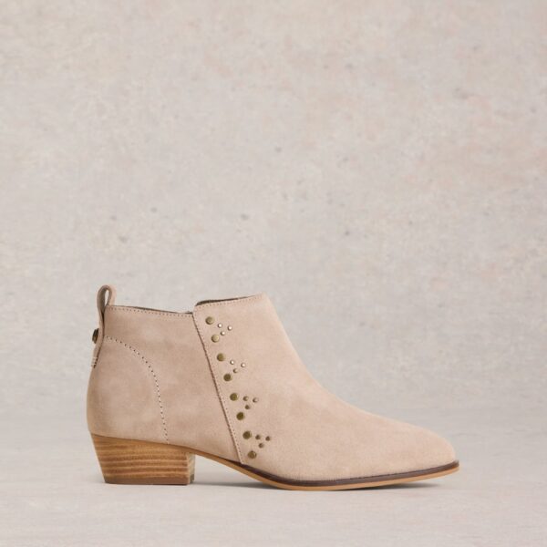 White Stuff Women's Studded Block Heel Ankle Boots - 6 - Grey, Grey