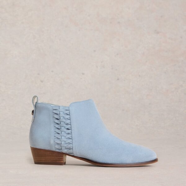 White Stuff Women's Suede Block Heel Ankle Boots - 7 - Blue, Blue