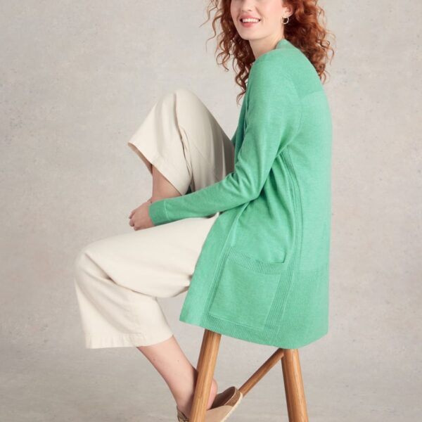 White Stuff Women's Cotton Blend Edge to Edge Cardigan - 14 - Teal, Teal