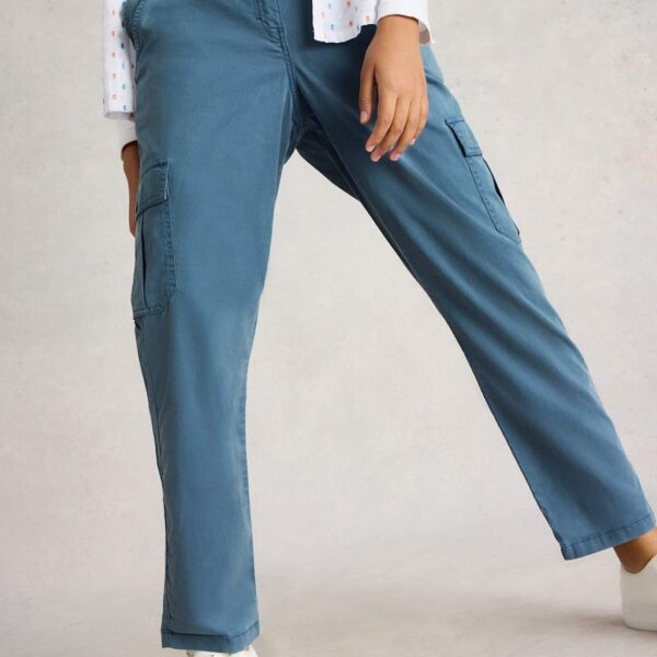 White Stuff Women's Modal Rich Cargo Utility Trousers - 12REG - Blue, Blue