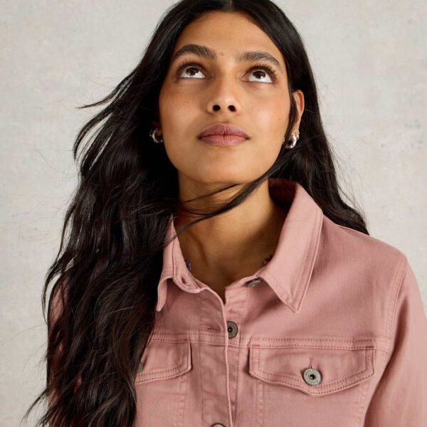White Stuff Women's Cotton Rich Denim Jacket - 12REG - Pink, Pink