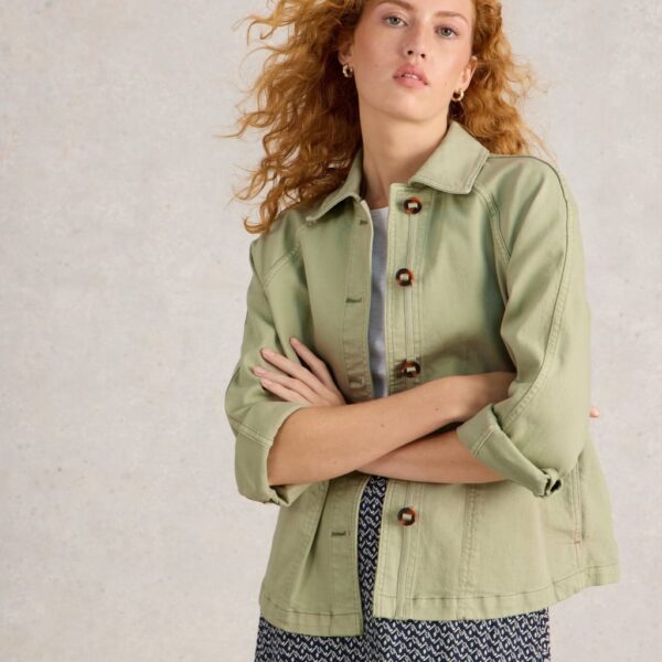 White Stuff Women's Denim Relaxed Jacket - 10REG - Green, Green