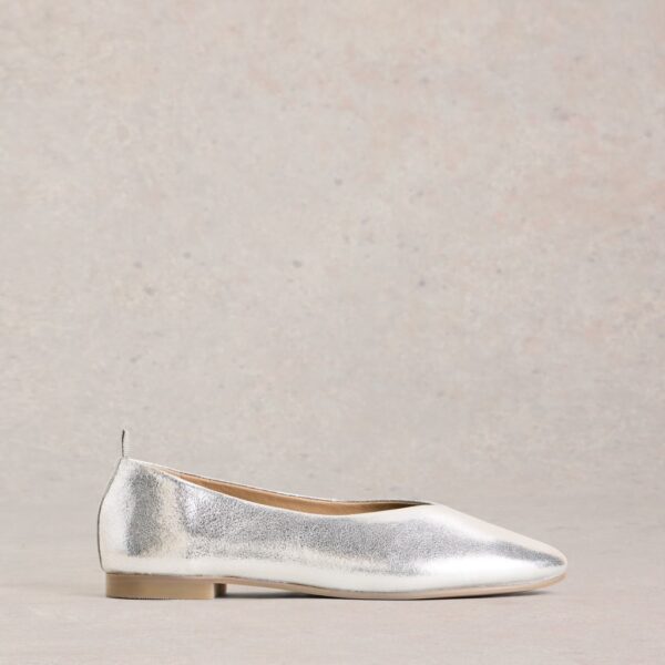 White Stuff Women's Suede Flat Ballet Pumps - 5 - Silver, Natural,Pink,Silver