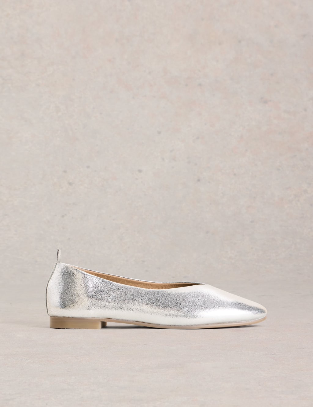 White Stuff Women's Suede Flat Ballet Pumps - 5 - Silver, Natural,Pink,Silver
