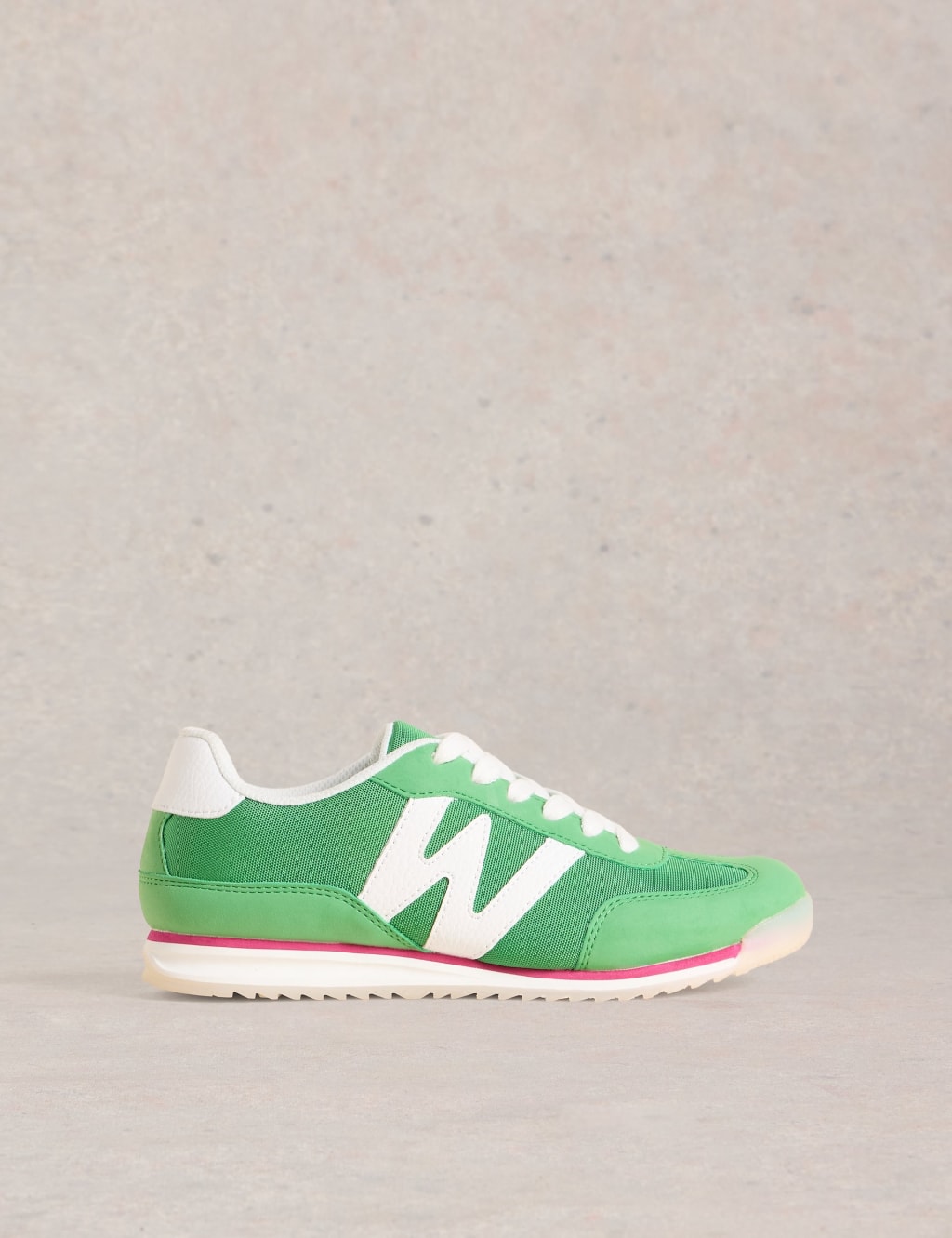 White Stuff Women's Canvas Lace Up Side Detail Trainers - 5 - Green, Green,Blue