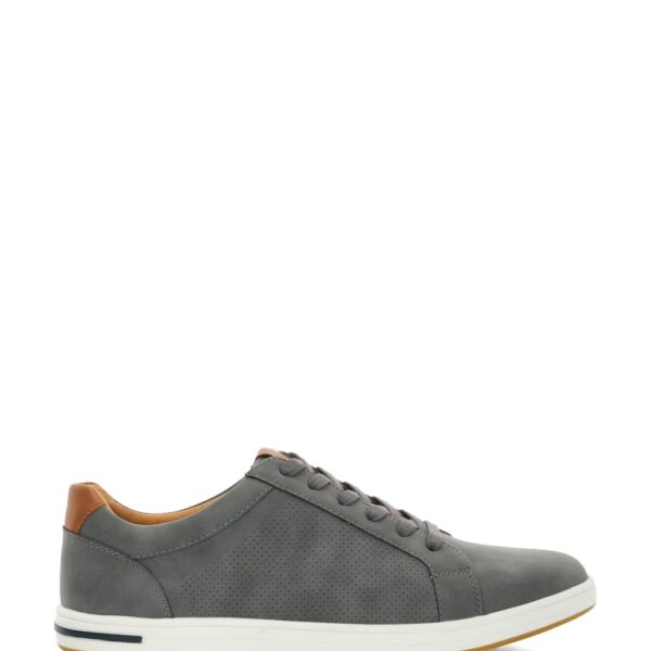 Dune London Men's Faux Suede Lace Up Trainers - 8 - Grey, Grey
