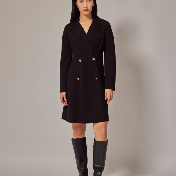 Finery London Women's Ponte Jersey Blazer Knee Length Dress - 18 - Black, Navy,Black