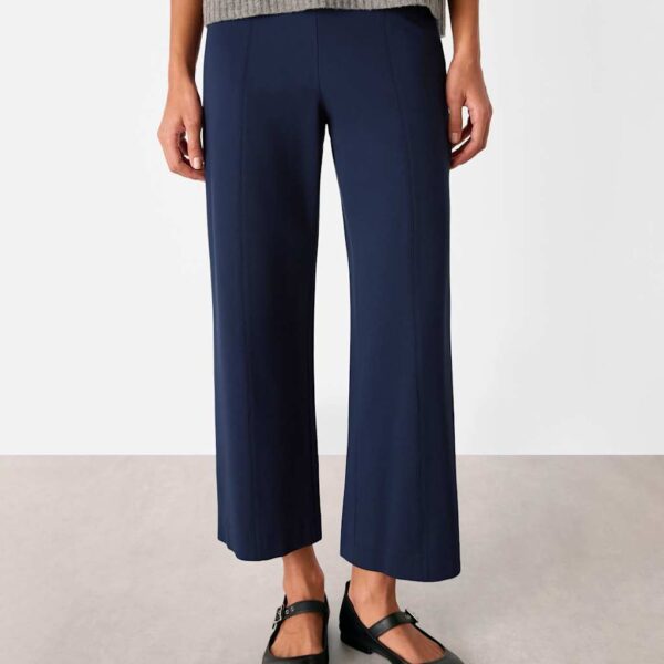 Whistles Women's Side Zip Wide Leg Cropped Trousers - 10 - Navy, Navy