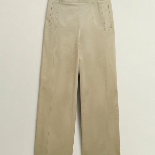 Hobbs Women's Kimmi Cotton Rich Wide Leg Cropped Trousers - 14REG - Beige, Beige,Blue
