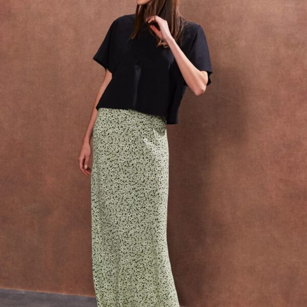 Ro&Zo Women's Floral Midaxi Slip Skirt - 12PET - Green Mix, Green Mix