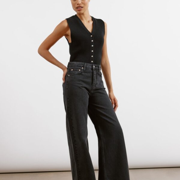 Albaray Women's Wide Leg Jeans - 14 - Black, Black