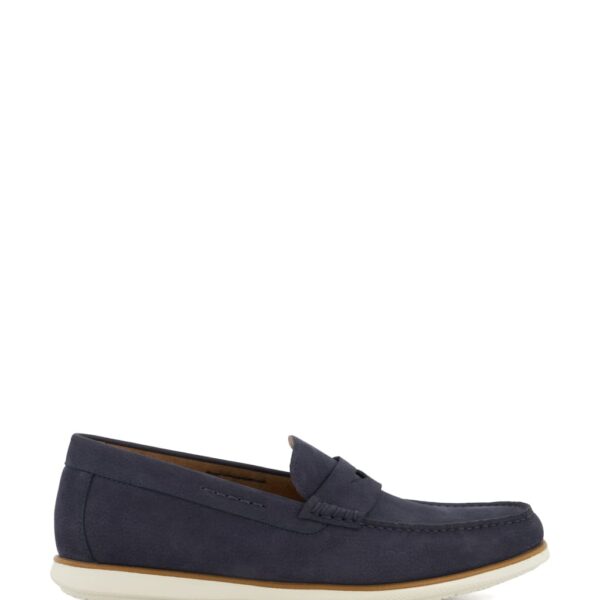 Dune London Men's Leather Slip-On Loafers - 9 - Navy, Navy