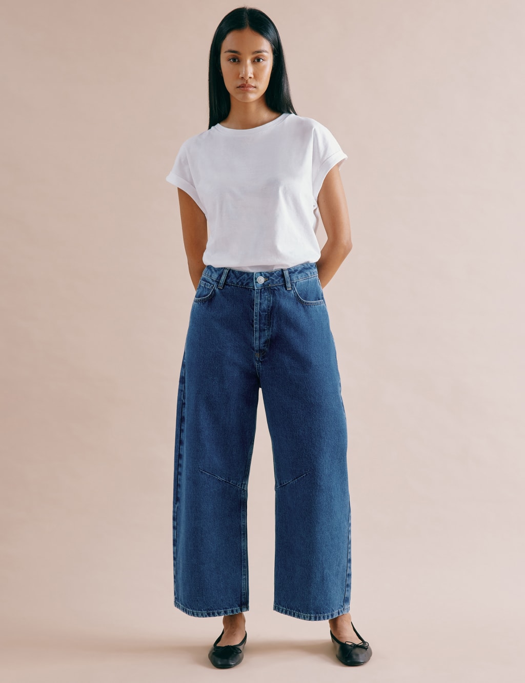 Albaray Women's Mid Rise Barrel jeans - 12 - Indigo, Indigo