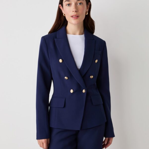 Finery London Women's Collared Jacket - 14 - Navy, Navy,Black,Red