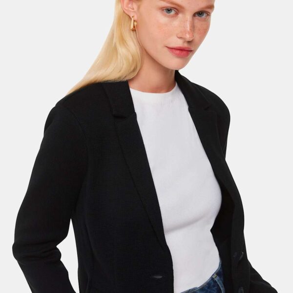 Whistles Women's Jersey Slim Single Breasted Blazer - 10 - Black, Grey,Navy,Black,Ivory