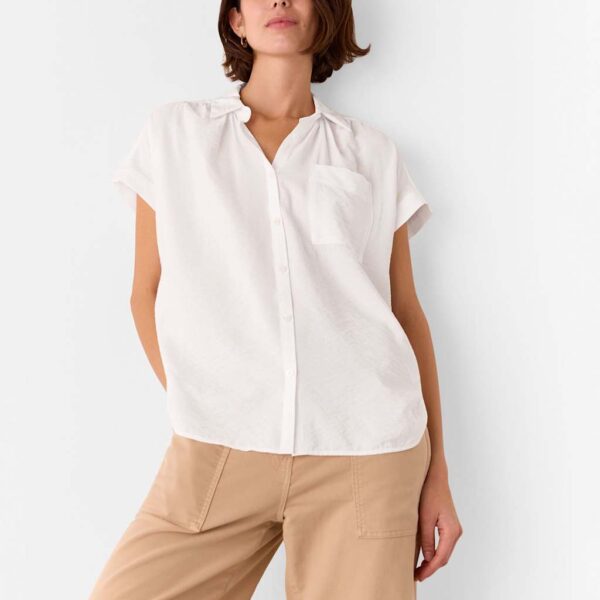 Whistles Women's Collared Button Through Shirt - 12 - White, Pale Blue,Red,White